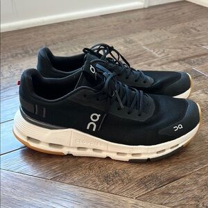 On Running Black and White Cloudnova Form 2 Sneakers